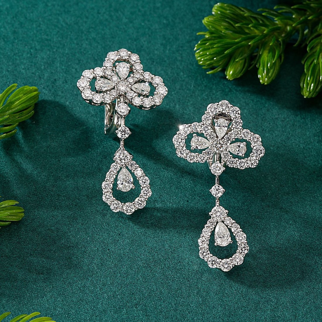 14k Gold 3.29 Ctw Natural H Diamond Earrings - 2