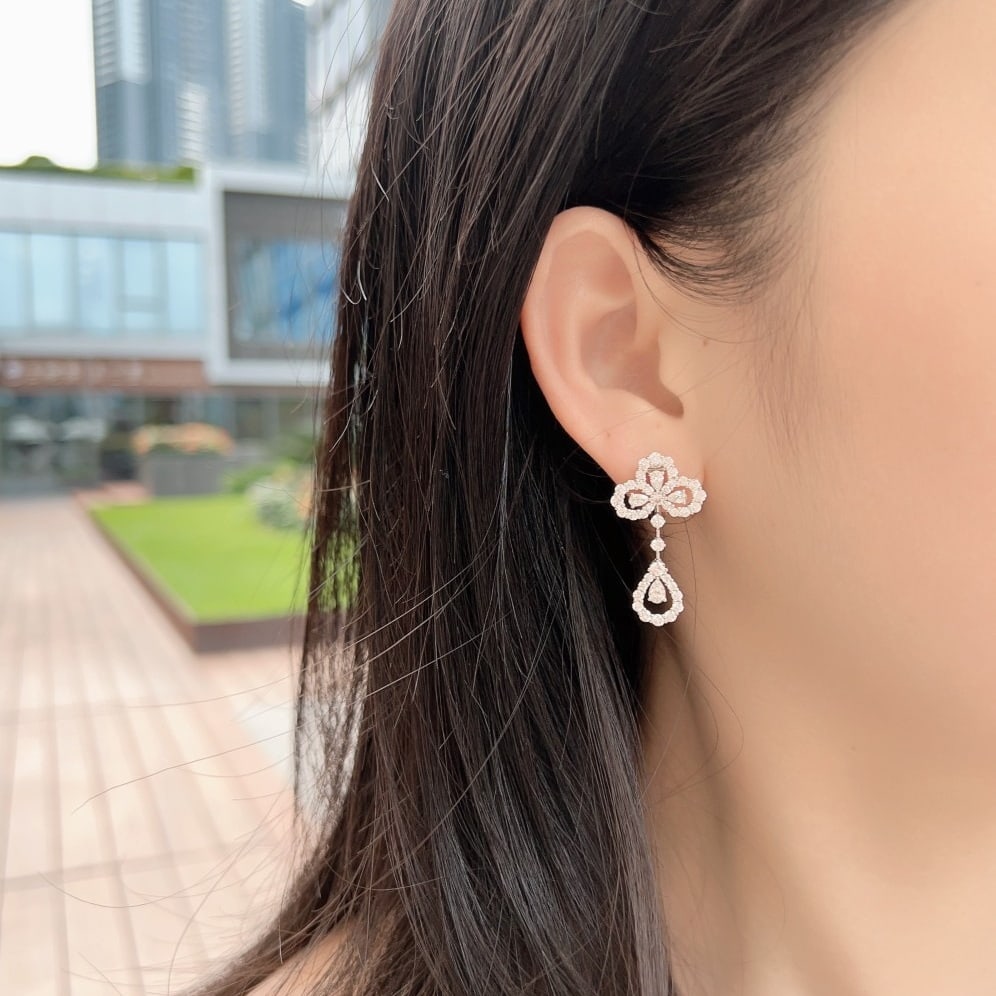 14k Gold 3.29 Ctw Natural H Diamond Earrings - 4