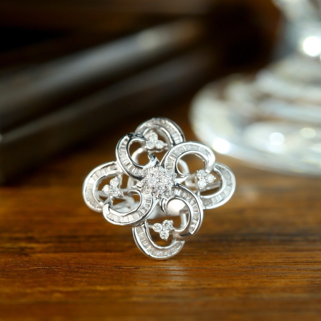 14k Gold 0.90 Ct Natural H Diamond Ring (1 of 7)