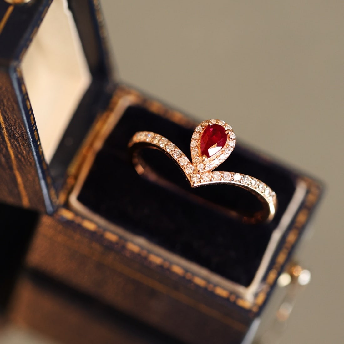 14k Gold 0.52 Ctw Natural Ruby & Diamond Ring (1 of 9)