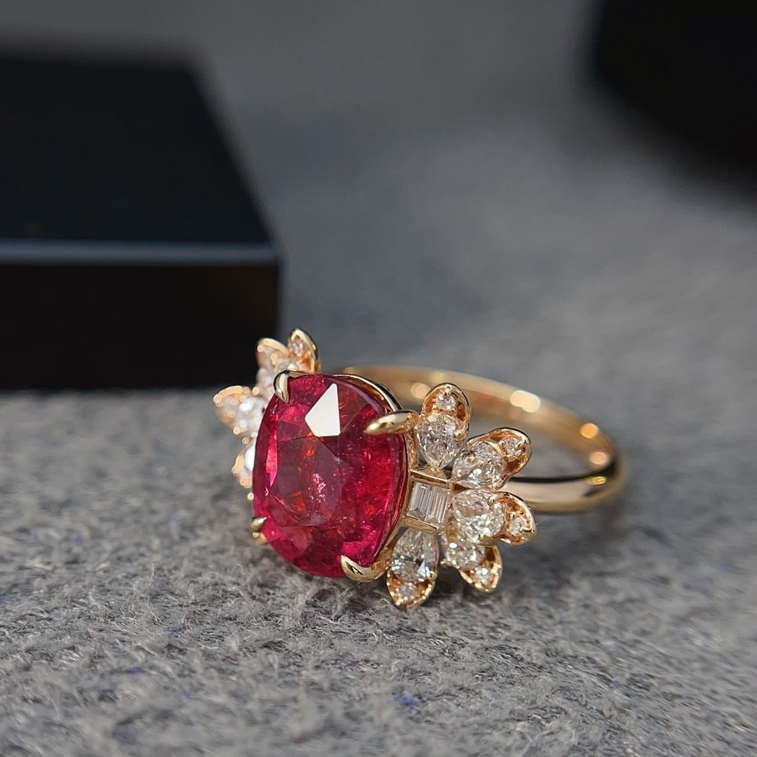 14k Gold 3.90 Ct Natural Tourmaline & Diamond Ring - 3