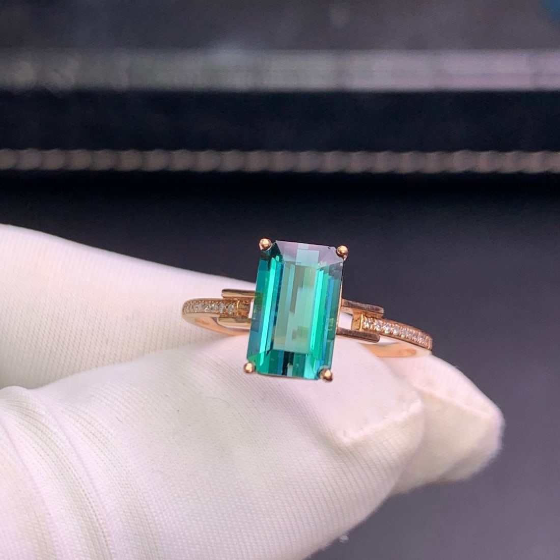 14k Gold 1.98 Ct Natural Tourmaline & Diamond Ring - 4