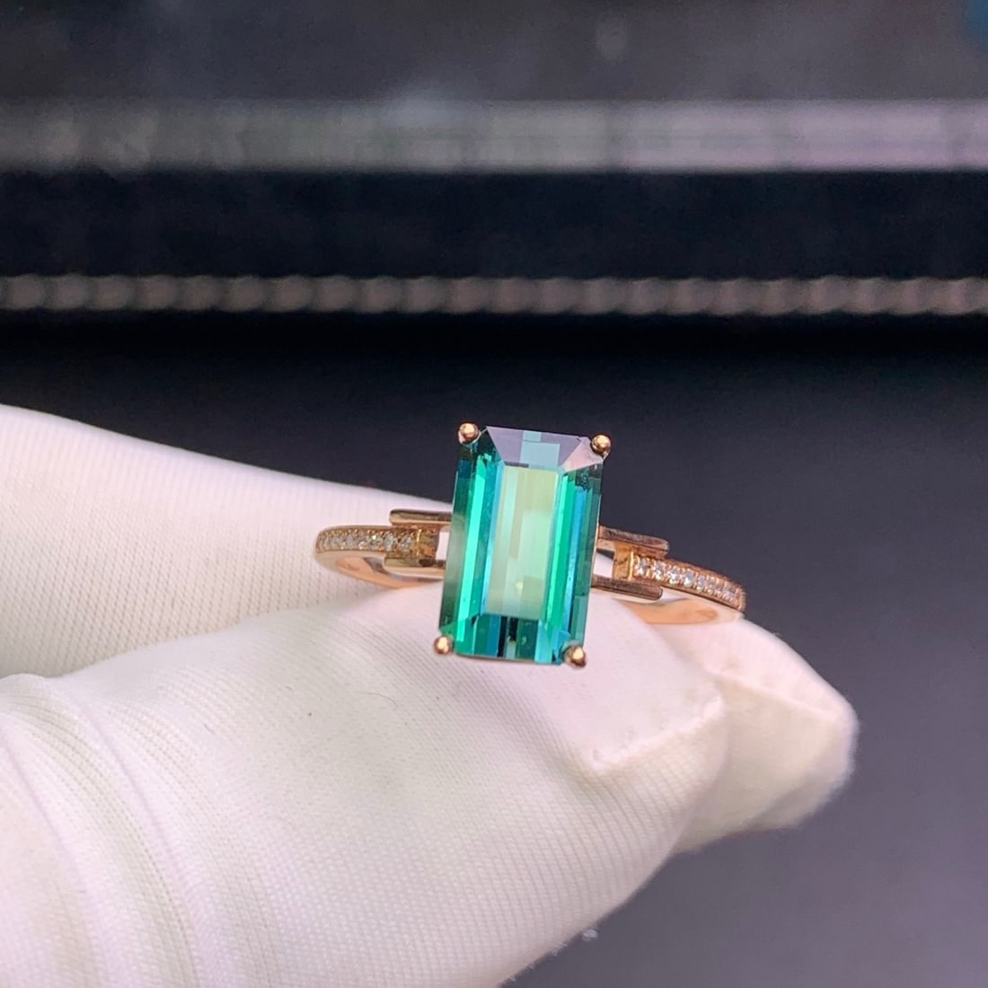 14k Gold 1.98 Ct Natural Tourmaline & Diamond Ring - 5