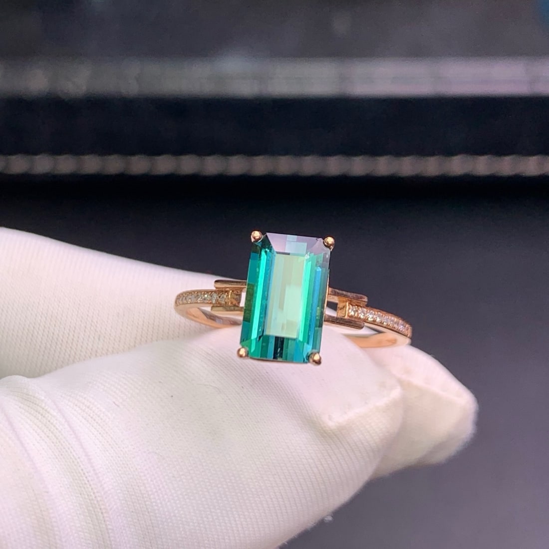 14k Gold 1.98 Ct Natural Tourmaline & Diamond Ring - 6