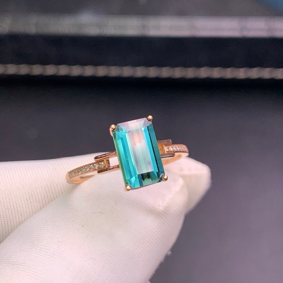 14k Gold 1.98 Ct Natural Tourmaline & Diamond Ring - 7