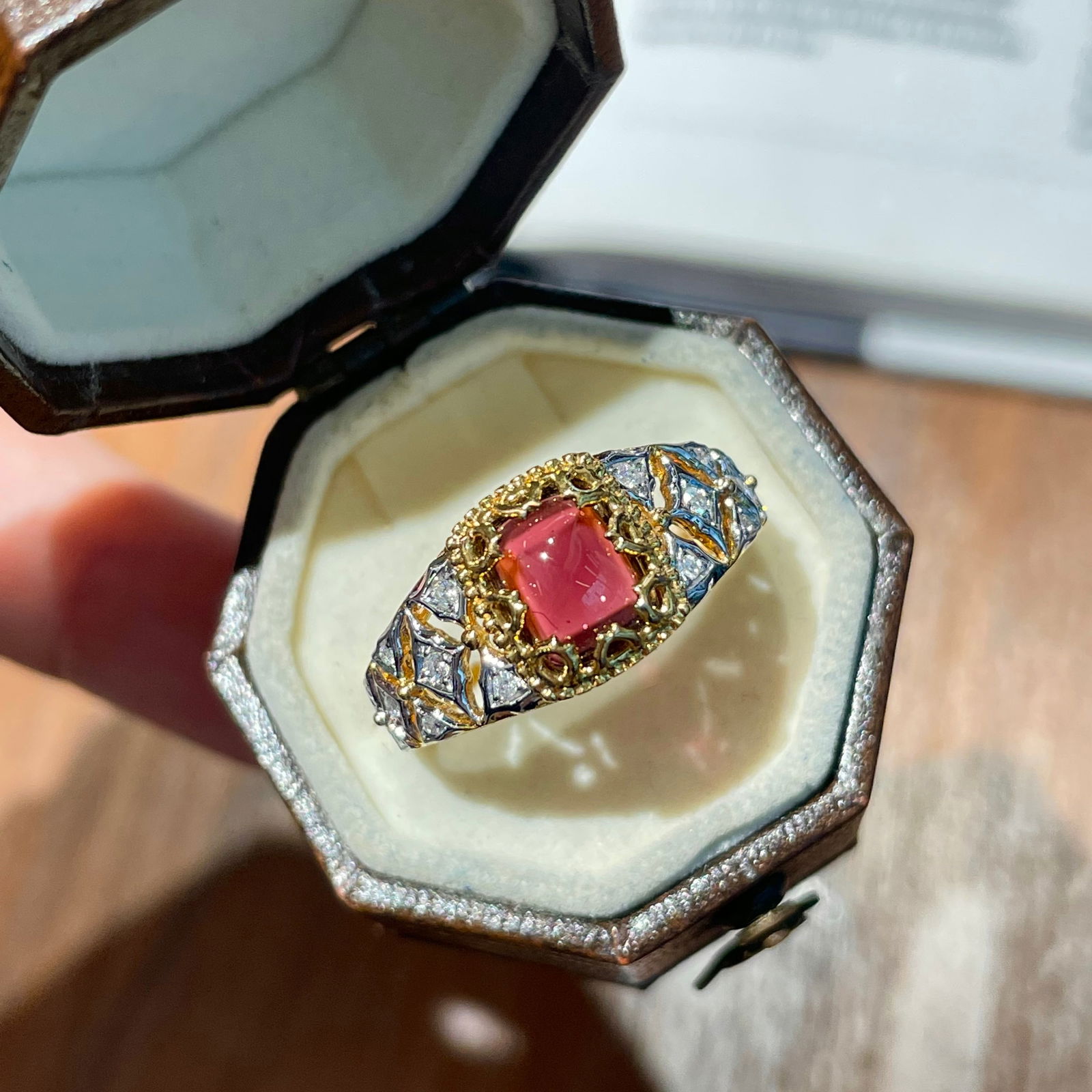 14k Gold 1.3 Ct Natural Tourmaline & Diamond Ring (1 of 9)