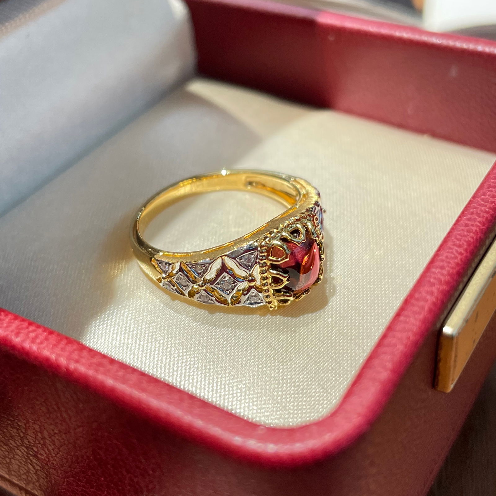 14k Gold 1.3 Ct Natural Tourmaline & Diamond Ring - 6