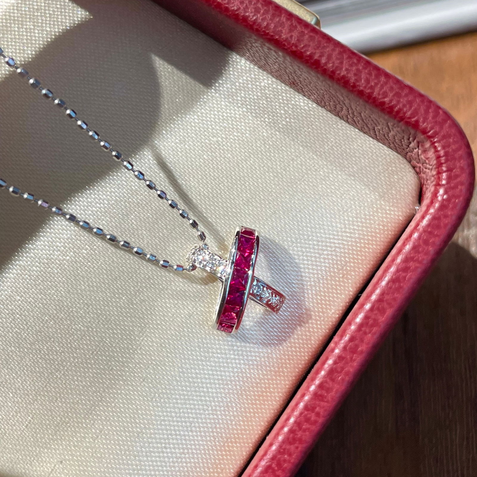 14k Gold 0.25 Ct Natural Ruby & Diamond Pendant( Without Chain ) (1 of 7)