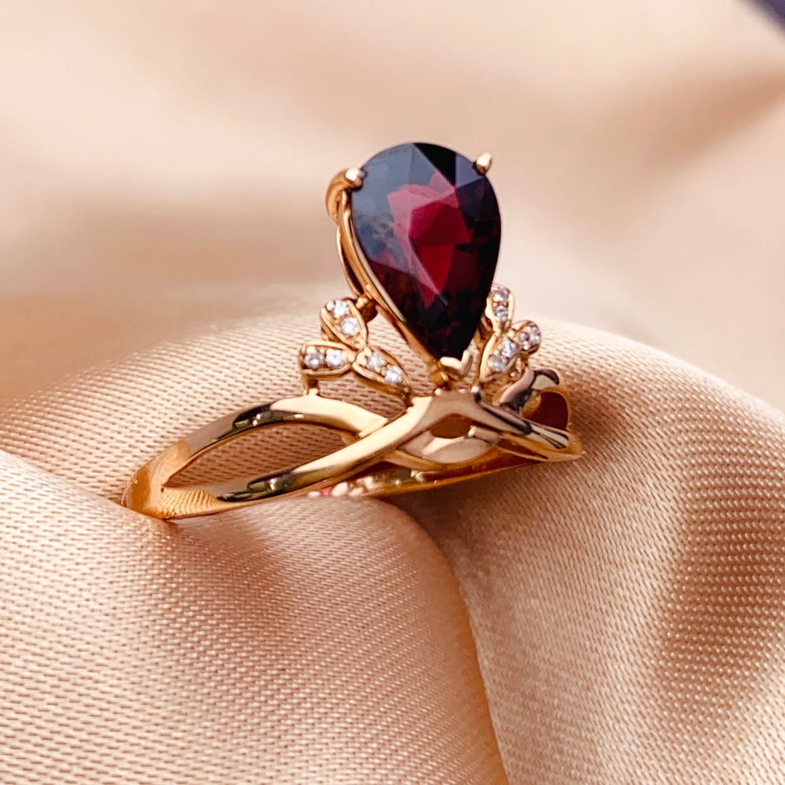 14k Gold 1.55 Ct Natural Tourmaline & Diamond Ring - 4