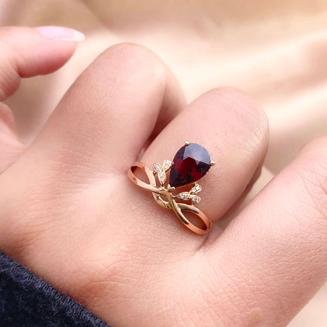 14k Gold 1.55 Ct Natural Tourmaline & Diamond Ring - 6