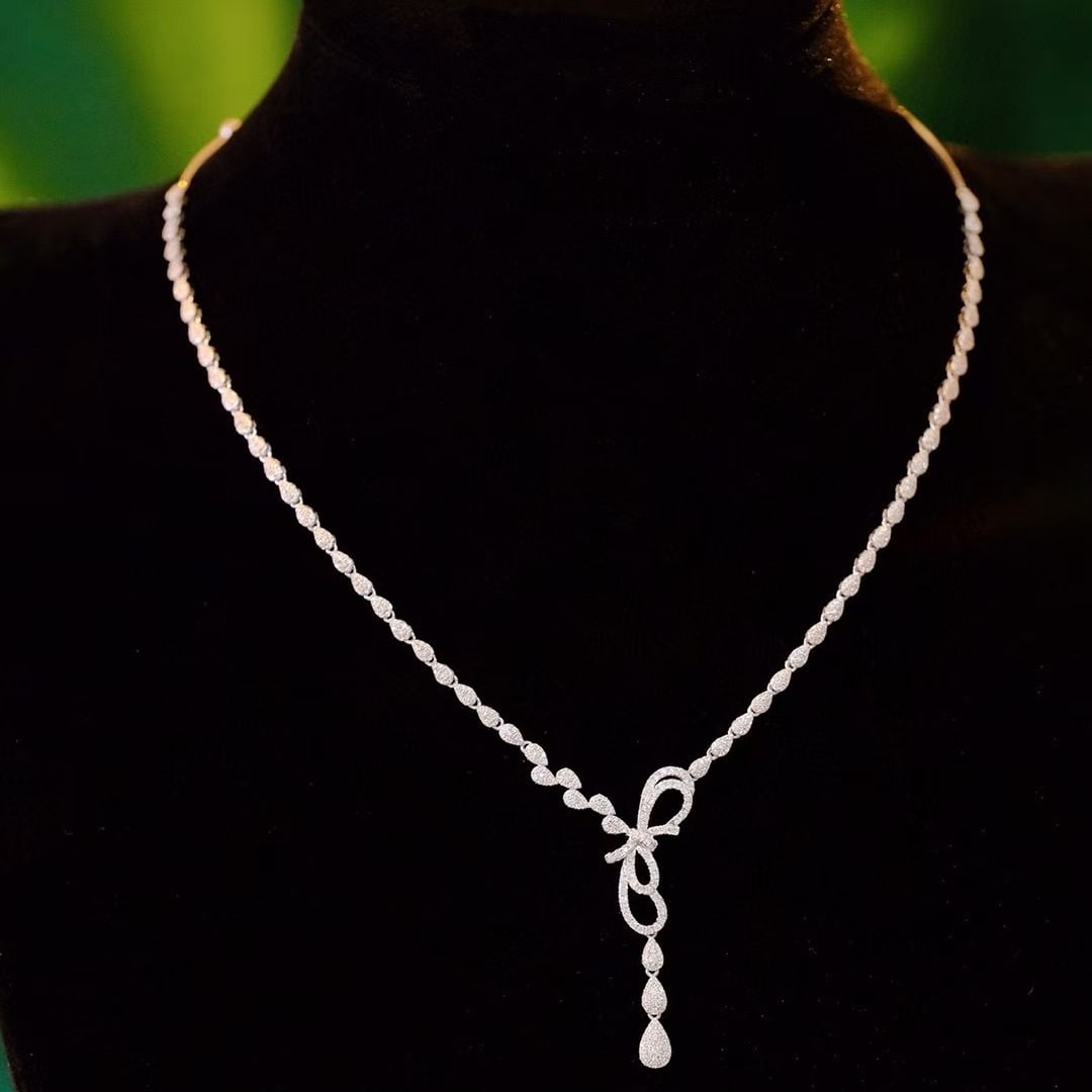 14k Gold 1.46 Ct Natural H Diamond Necklace: Ref:231113037 // gold content:14k gold // main gemstone:diamond // shape:round // carat weight:1. 46ct // clarity grade:vs-si // color:h // treatment:natural // cut grade:g // Condition: NewLow