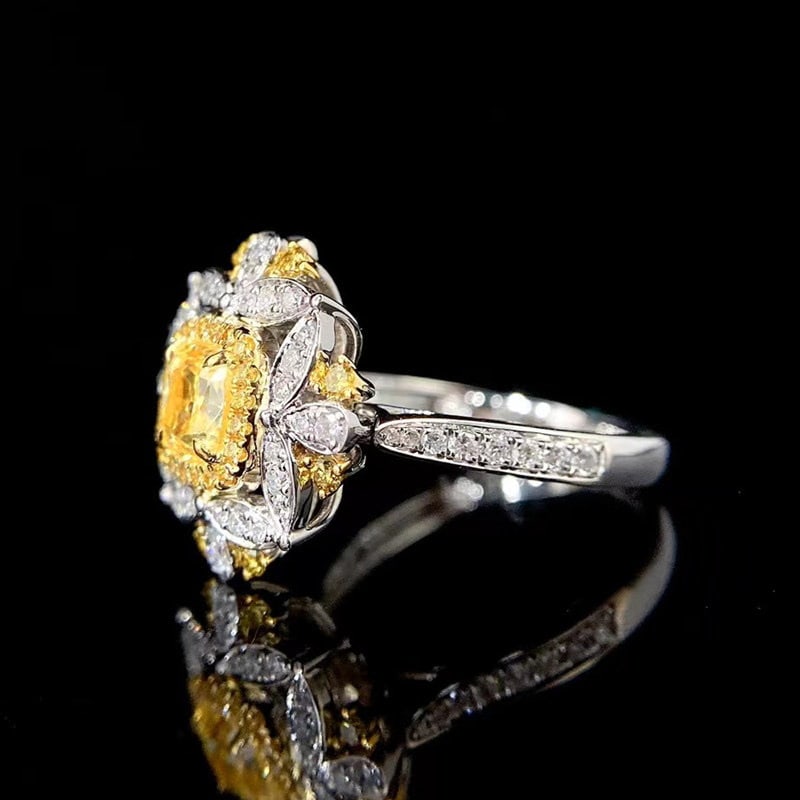 14k Gold 1.3 Ctw Natural Yellow Diamond & Color Diamond Ring/pendant( Without Chain ) - 2