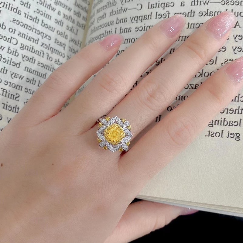 14k Gold 1.3 Ctw Natural Yellow Diamond & Color Diamond Ring/pendant( Without Chain ) - 6