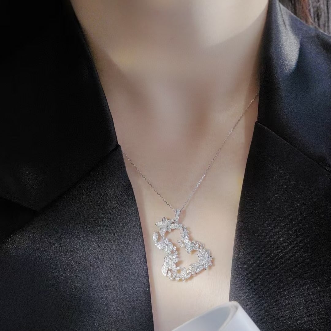 14k Gold 0.68 Ct Natural H Diamond Pendant( Without Chain ) - 6