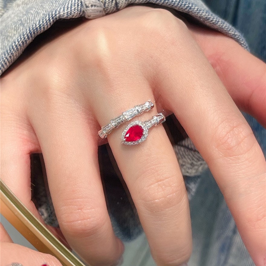 14k Gold 0.99 Ctw Natural Ruby & Diamond Ring - 2