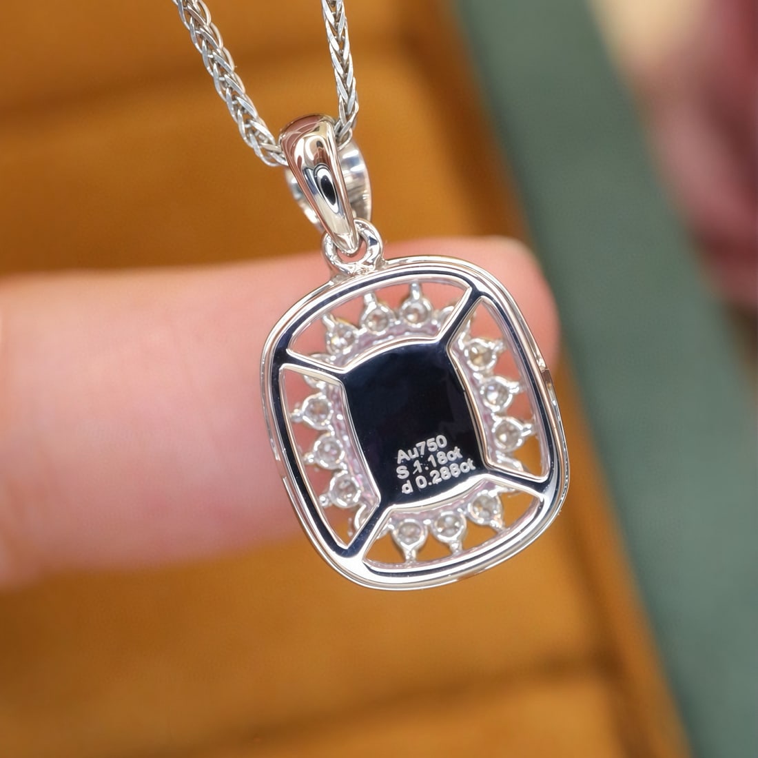 14k Gold 1.47 Ctw Natural Padparadscha Sapphire & Diamond Pendant( Without Chain ) - 4