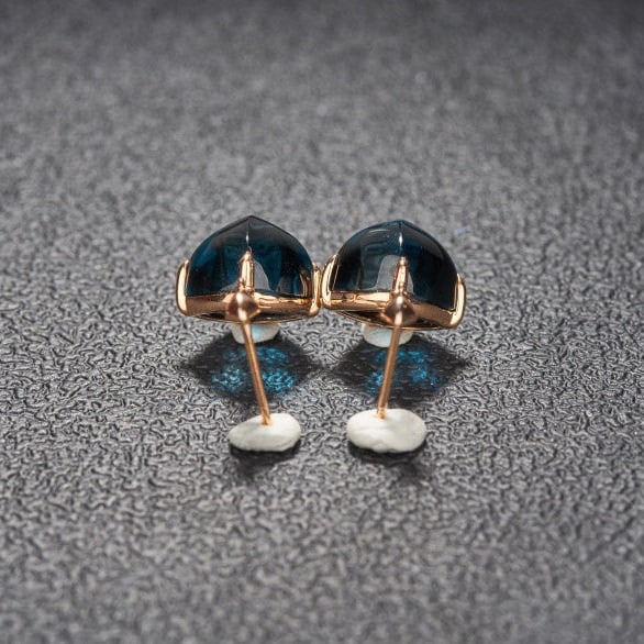 14k Gold 15 Ct Natural Topaz Earrings - 4