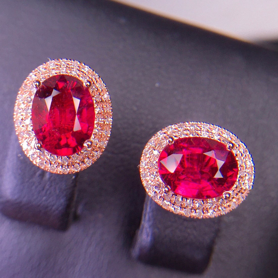 14k Gold 2.6 Ct Natural Tourmaline & Diamond Earrings - 2