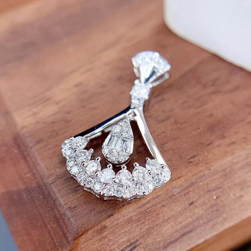 14k Gold 0.3 Ct Natural H Diamond Pendant( Without Chain ) - 5