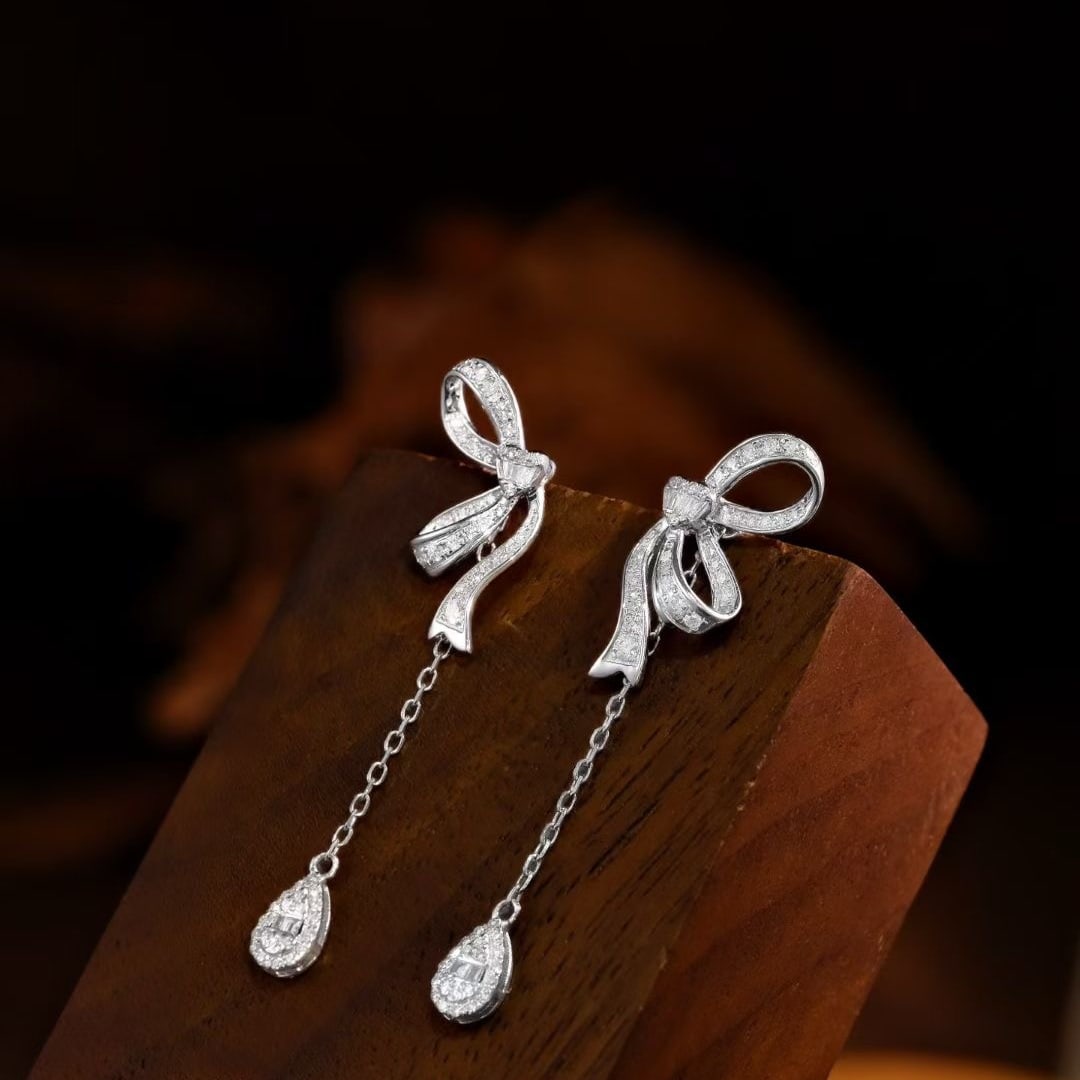 14k Gold 0.70 Ct Natural H Diamond Earrings - 2