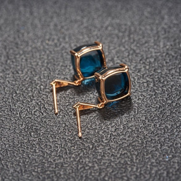 14k Gold 15 Ct Natural Topaz Earrings - 7