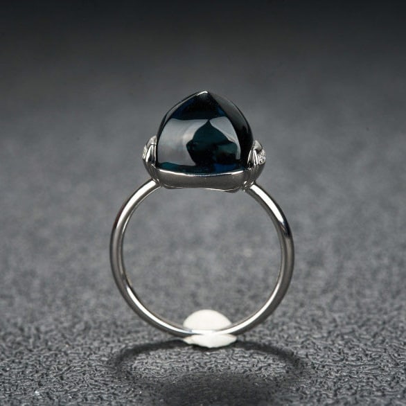 14k Gold 9.95 Ct Natural Topaz & Diamond Ring - 6