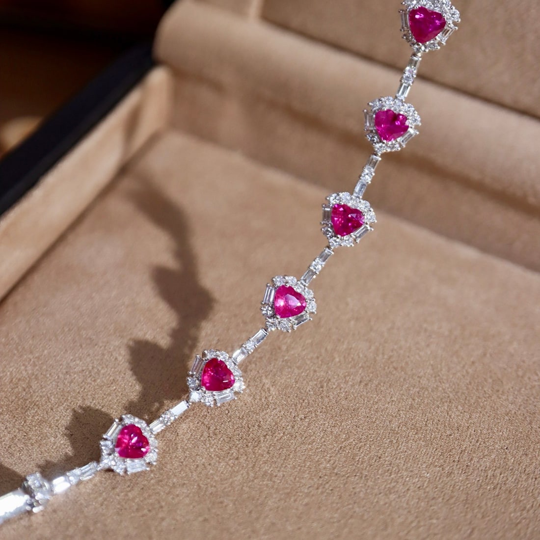 14k Gold 4.95 Ctw Natural Ruby & Diamond Bracelet - 2