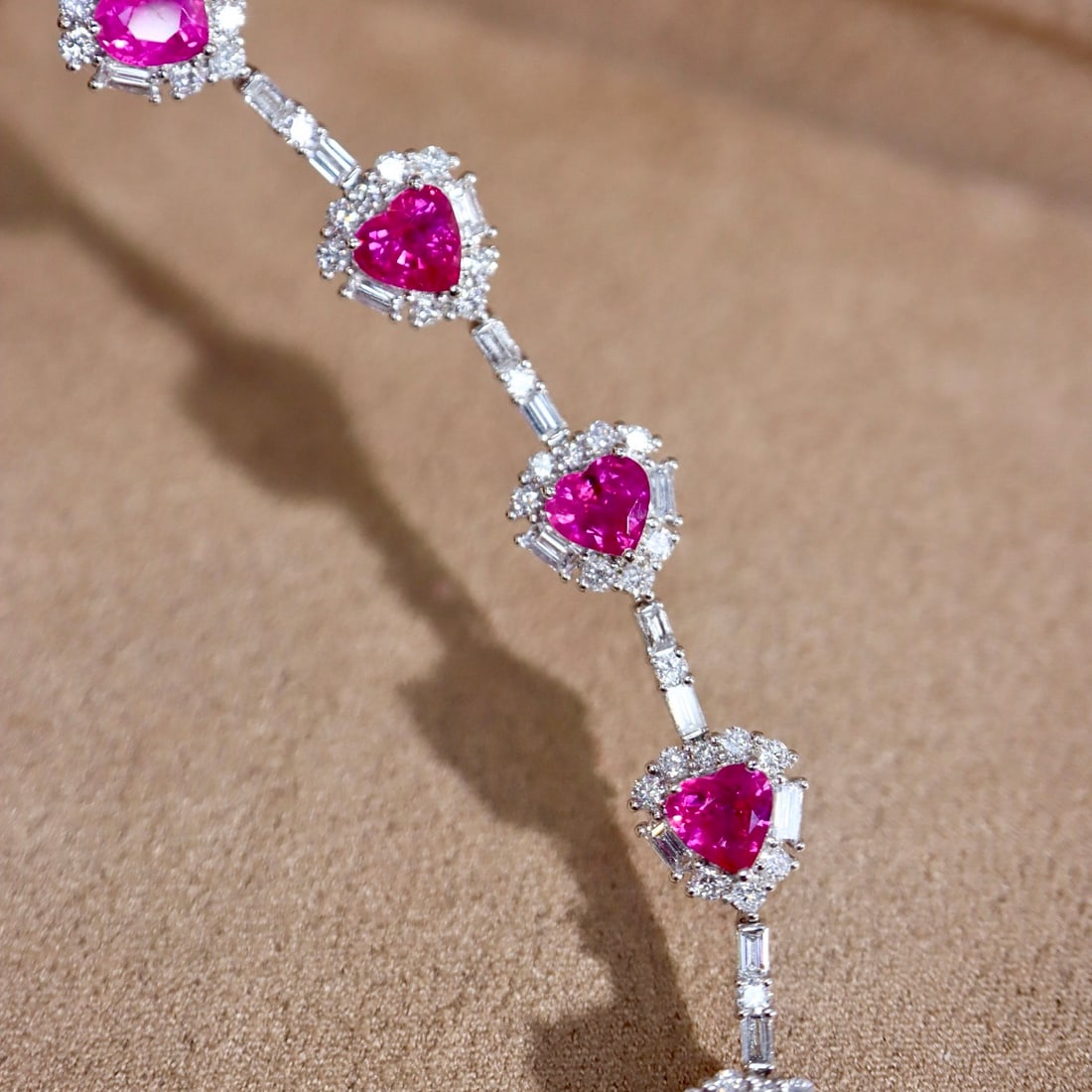 14k Gold 4.95 Ctw Natural Ruby & Diamond Bracelet - 3