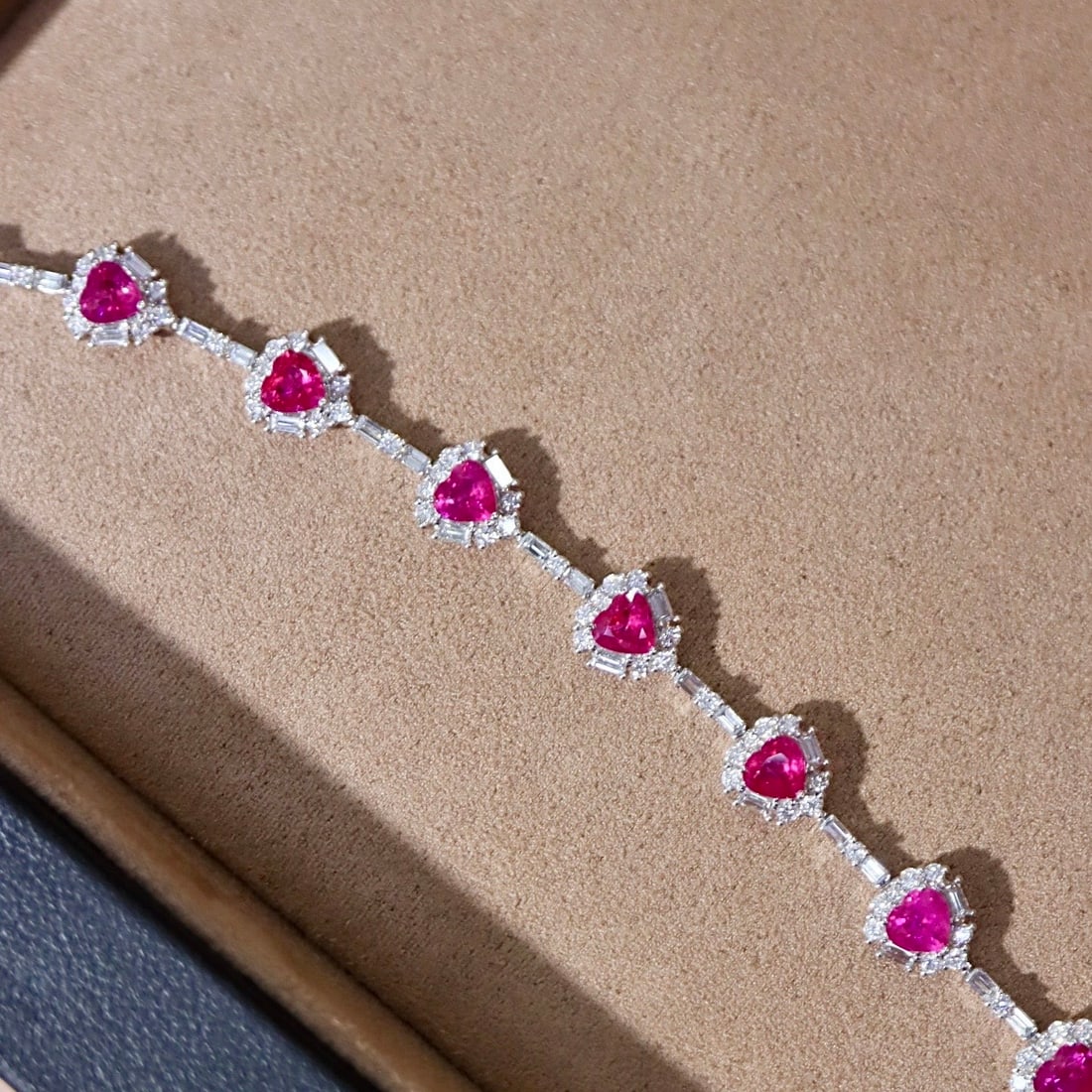 14k Gold 4.95 Ctw Natural Ruby & Diamond Bracelet - 5