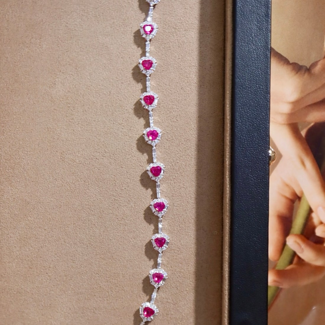 14k Gold 4.95 Ctw Natural Ruby & Diamond Bracelet - 6