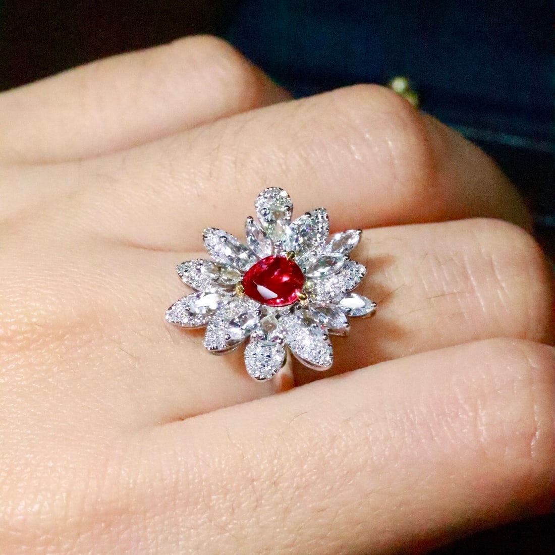 14k Gold 0.79 Ctw Natural Ruby & Diamond Ring - 5