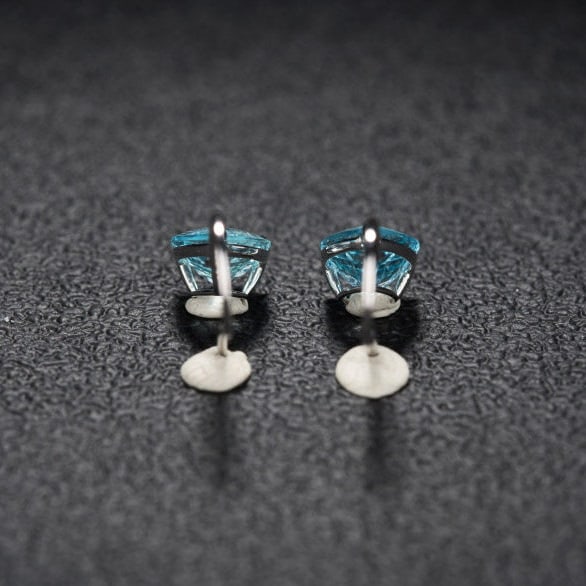 14k Gold 3.06 Ct Natural Aquamarine & Diamond Earrings - 5