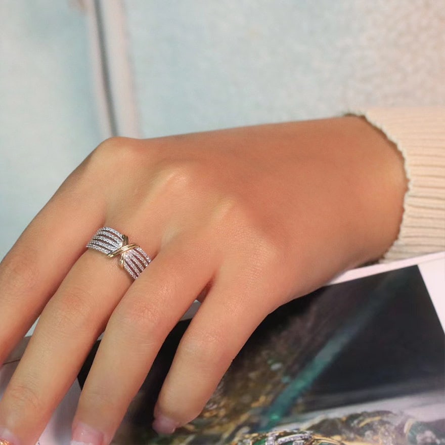 14k Gold 0.5 Ct Natural H Diamond Ring - 6