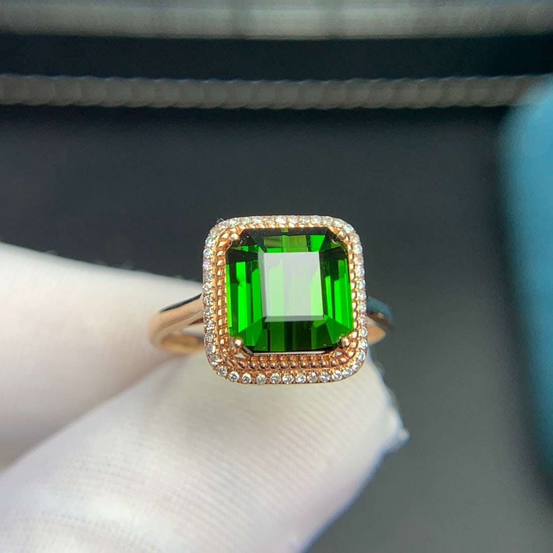 14k Gold 4.4 Ct Natural Tourmaline & Diamond Ring - 2