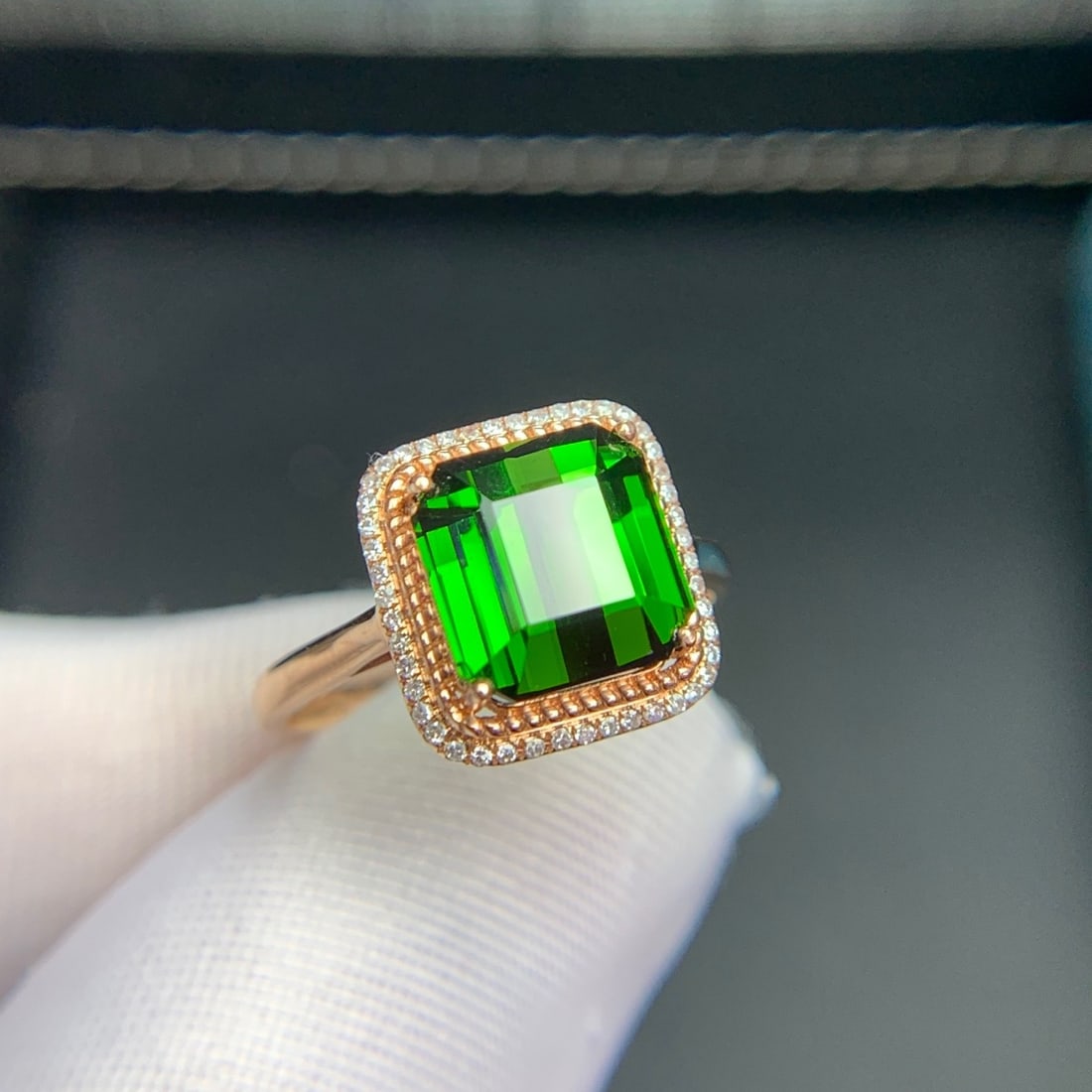 14k Gold 4.4 Ct Natural Tourmaline & Diamond Ring - 6