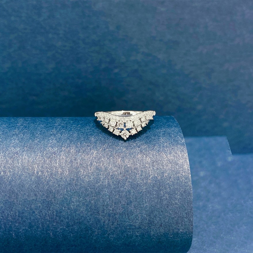 14k Gold 0.45 Ct Natural H Diamond Ring - 2