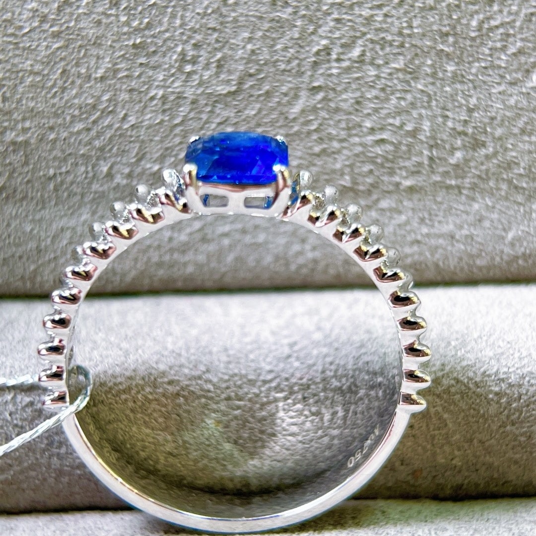 14k Gold 0.95 Ct Natural Sapphire Ring - 4