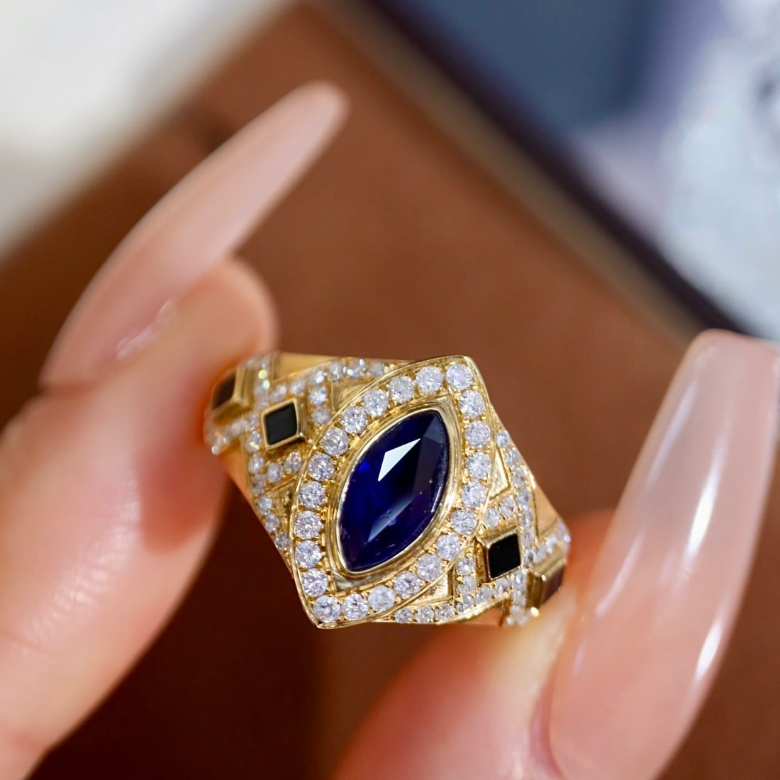 14k Gold 1.37 Ctw Natural Sapphire & Diamond Ring - 5