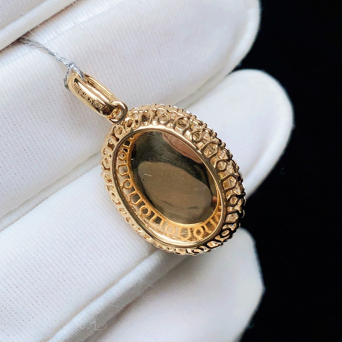 14k Gold 4.63 Ctw Natural Opal & Diamond Pendant( Without Chain ) - 5