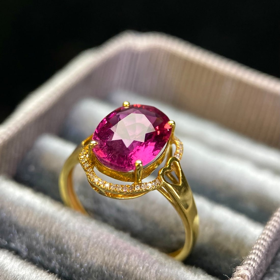 14k Gold 3.10 Ct Natural Tourmaline & Diamond Ring - 3