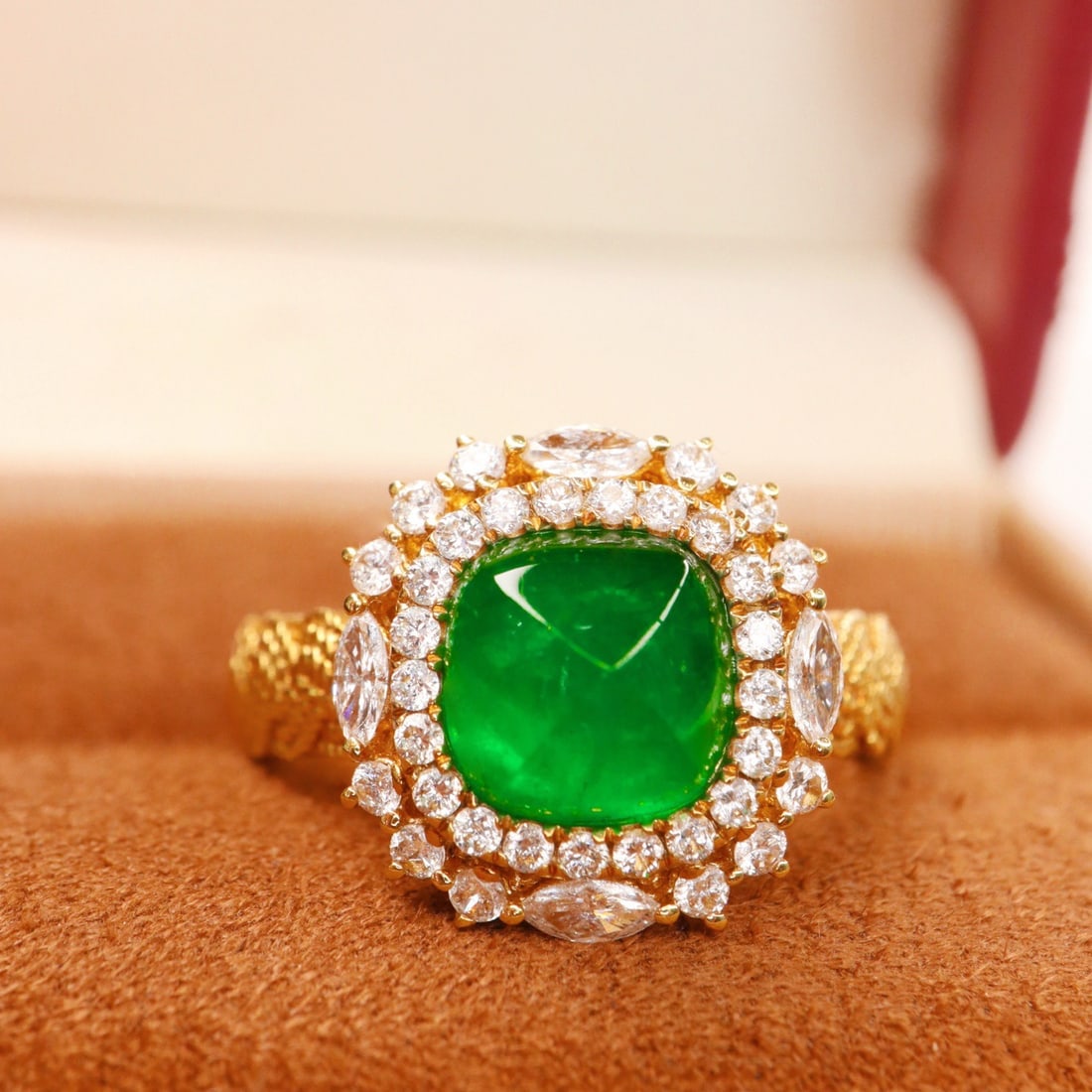 14k Gold 2.59 Ctw Vivid Green Natural Emerald & Diamond Ring - 2