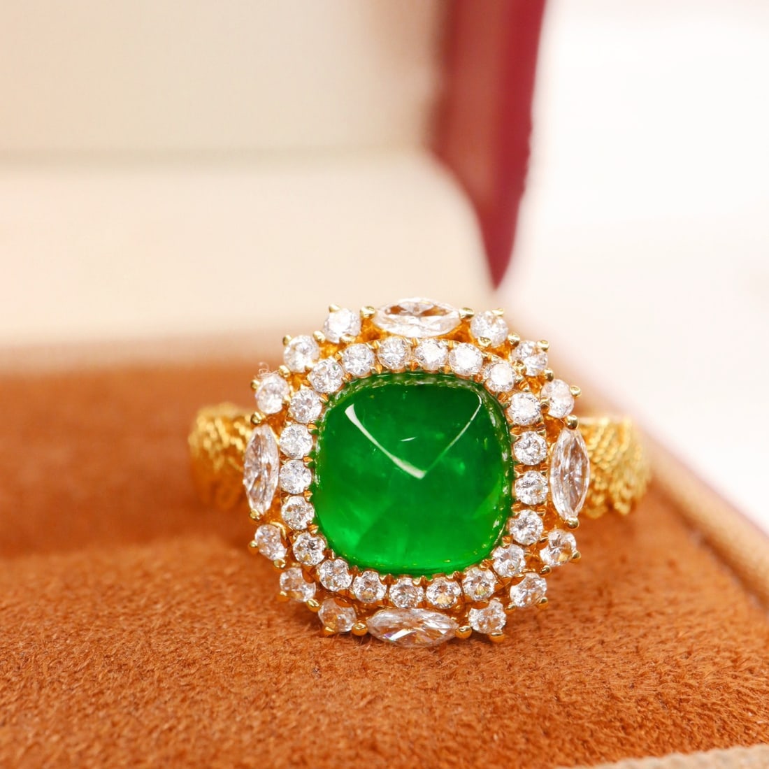 14k Gold 2.59 Ctw Vivid Green Natural Emerald & Diamond Ring - 3