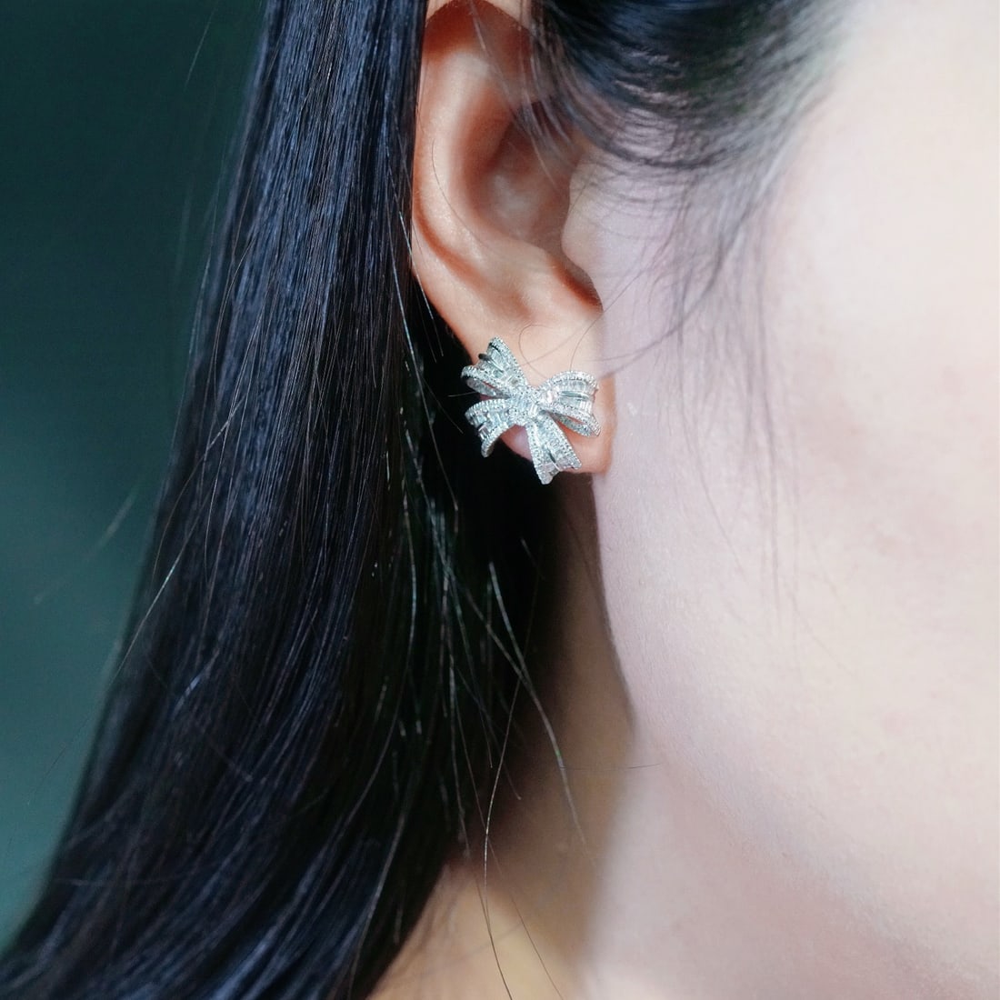 14k Gold 1.00 Ct Natural H Diamond Earrings - 2