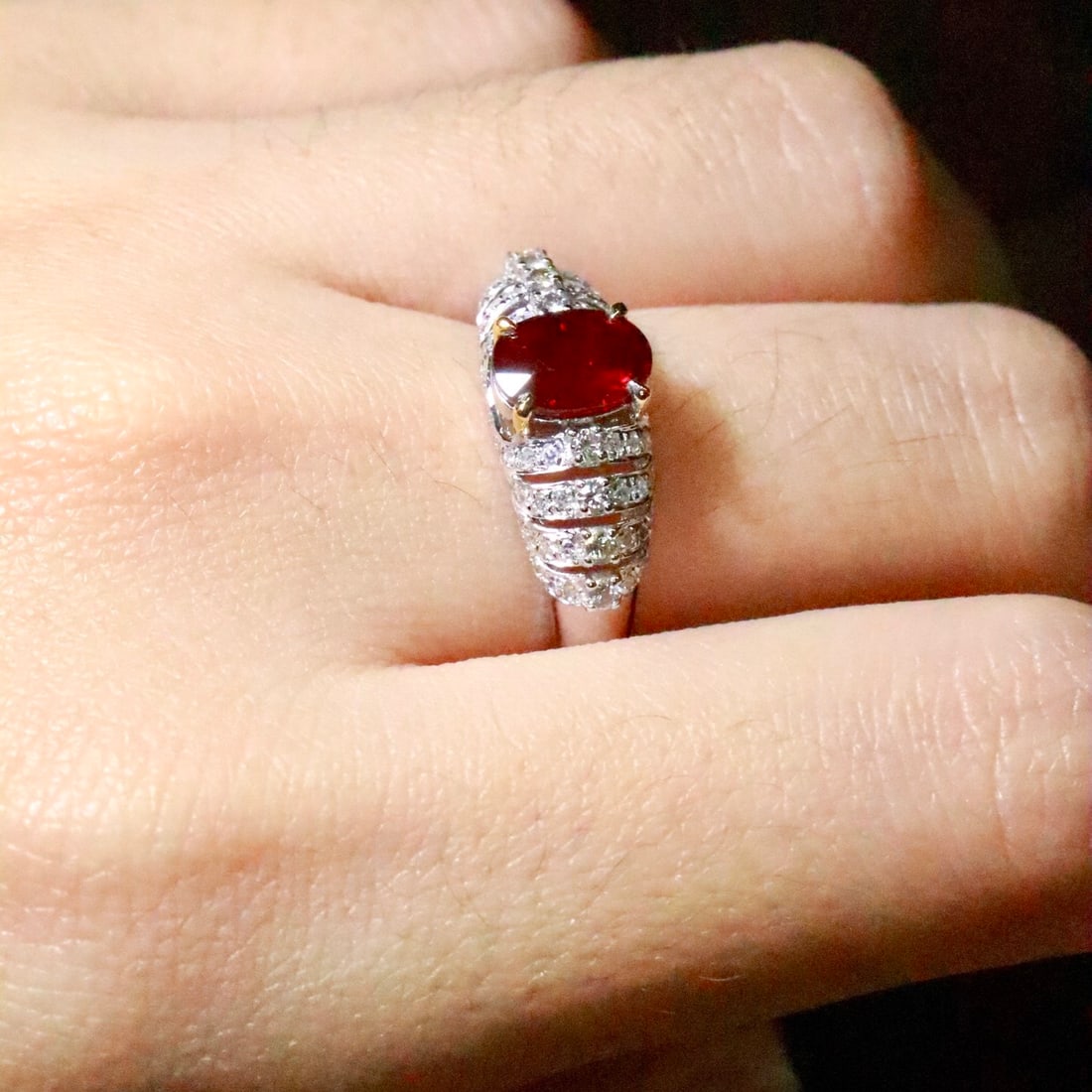 14k Gold 1.18 Ctw Natural Ruby & Diamond Ring - 6