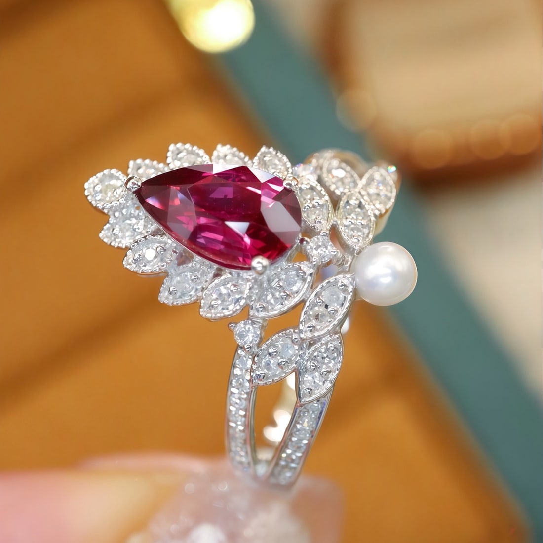 14k Gold 1.34 Ctw Natural Ruby & Diamond Ring - 2