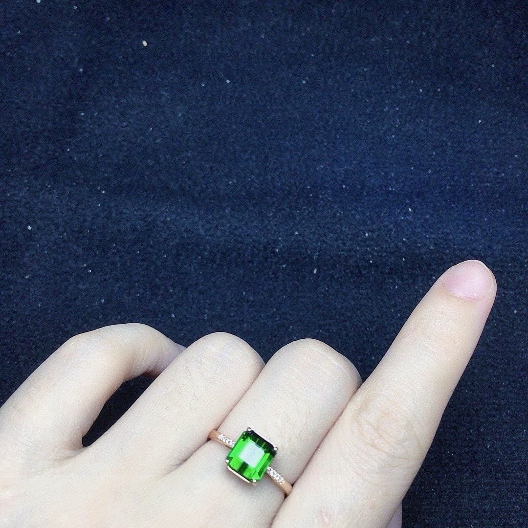 14k Gold 2.22 Ct Natural Tourmaline & Diamond Ring - 4