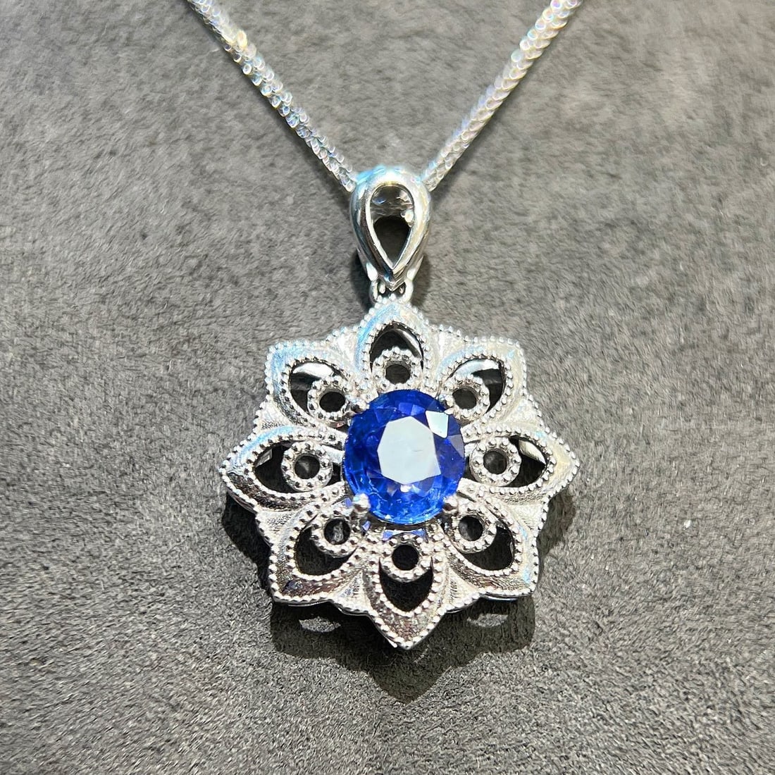 14k Gold 1.22 Ct Natural Sapphire Pendant( Without Chain ) - 3