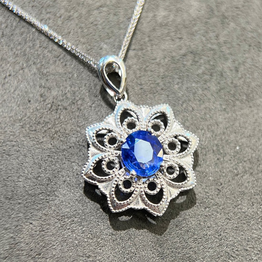 14k Gold 1.22 Ct Natural Sapphire Pendant( Without Chain ) - 4