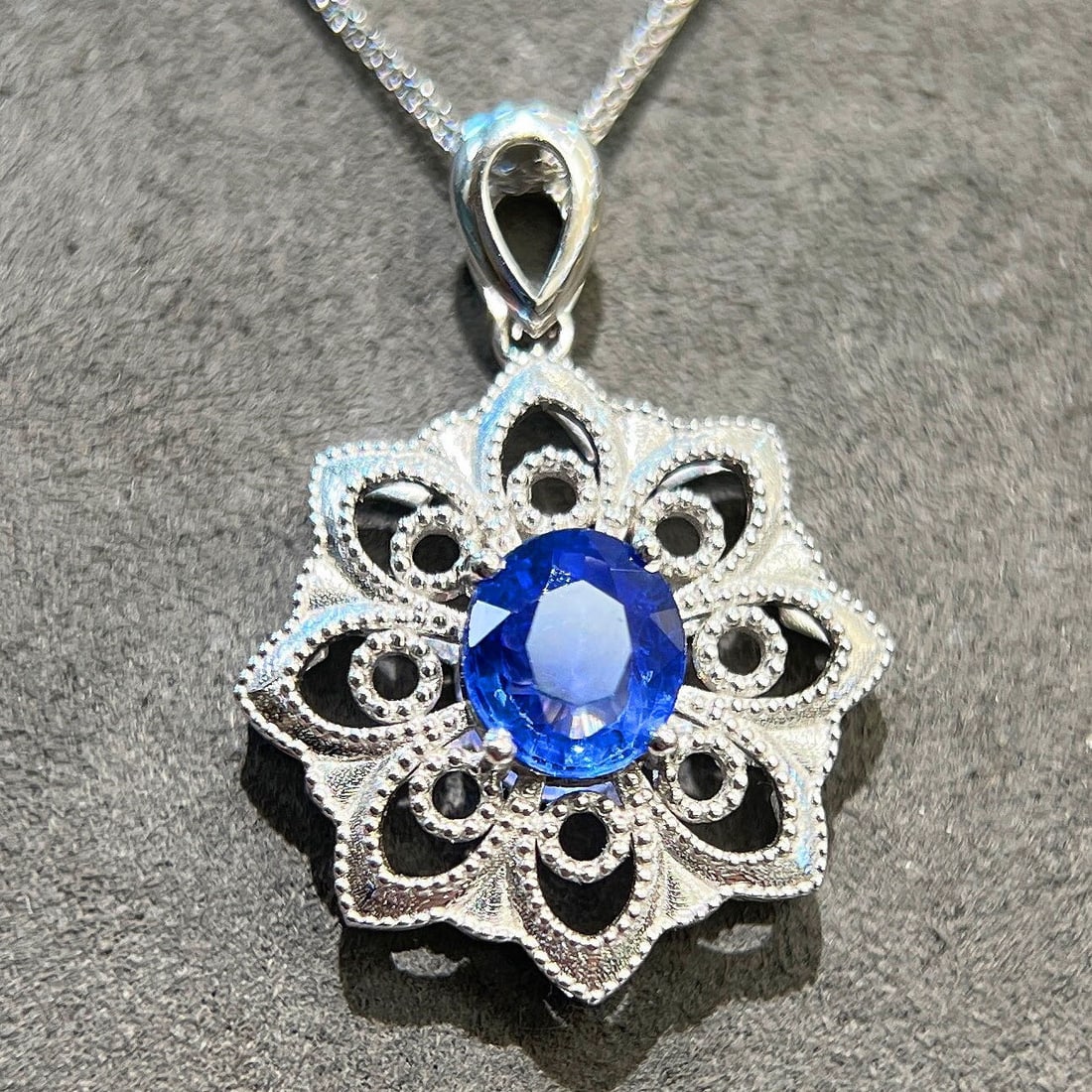 14k Gold 1.22 Ct Natural Sapphire Pendant( Without Chain ) - 6