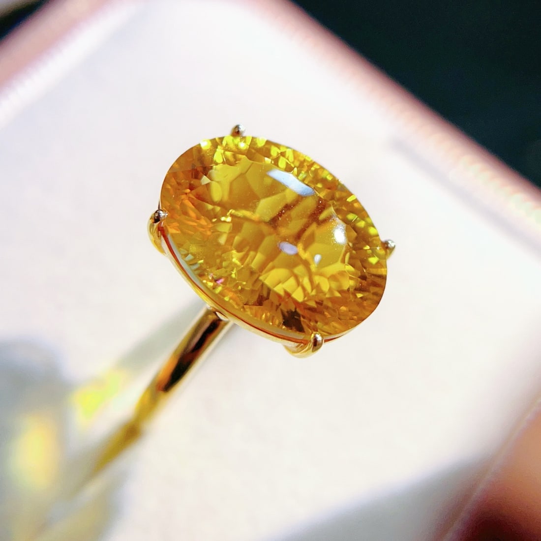 14k Gold 8.85 Ct Natural Citrine Ring - 4
